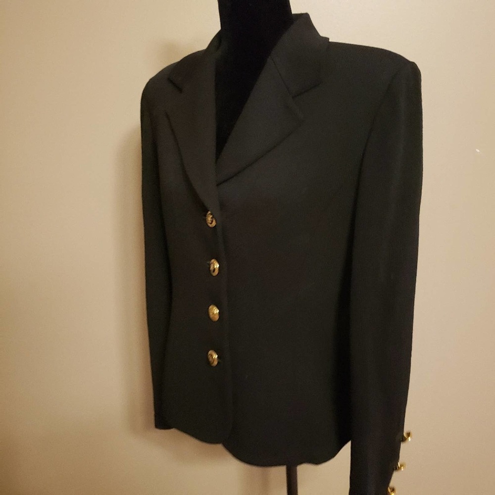 St. John Knits Basic Black Santana Knit Blazer 10 - image 3